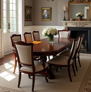 Set Meja Makan Elegan Kayu Jati