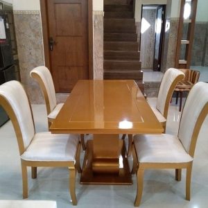Set Meja Makan Minimalis Gold
