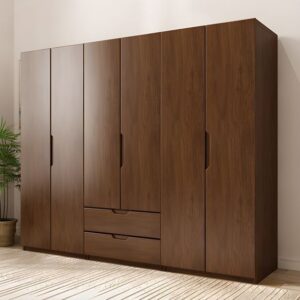 Lemari Pakaian Minimalis Modern Kayu Jati 6 Pintu