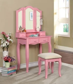 Meja Rias Anak Modern Minimalis Cat Duco Pink